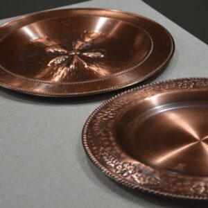 Медная тарелка с украшением, диаметр 30 см