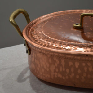 Медная овальная жаровня с рисунком